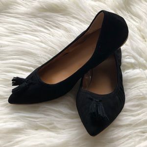 J.CREW Suede Tassel Stretch Flats